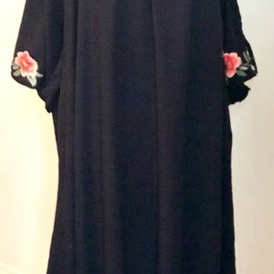 Black Floral Off Shoulder Dress